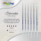 Silverwhite® 6pc Bright Brush Set | Short Handle | SW-1585S
